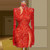 QueenLine New 5 Designs Short Red Cocktail Dresses Women Evening Gown Crystal Long Sleeve Big Bow Party Dress Beads Prom Dress