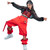 QueenLine Kids Hip Hop Street Dance Costume Red Lattice Vest Loose Cargo Pants Net Tops For Girls Clothes Jazz Show Stage Outfit