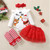 QueenLine My First Christmas Baby Girl Clothes Ruffle Romper+Plaid Suspender Skirts 2023 New Year Costume Baby Christmas Outfit
