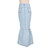 QueenLine  Blue Button Front Fishtail Hem Denim Maxi Skirt Women Autumn Pocket High Waist Party Casual Slim Fitted Mermaid Skirts