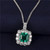 QueenLine Lab Created Emerald Necklace Jewelry Yellow Gold
