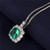 QueenLine Lab Created Emerald Necklace Jewelry Yellow Gold