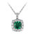 QueenLine Lab Created Emerald Necklace Jewelry Yellow Gold
