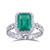 QueenLine Lab Grown Emerald Jewelry Ring White Gold