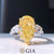 QueenLine GIA Diamonds Rings 5.00ct 18K Gold Fancy Yellow Diamonds Wedding Engagement Female Rings