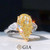 QueenLine GIA Diamonds Rings 5.00ct 18K Gold Fancy Yellow Diamonds Wedding Engagement Female Rings