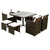 QueenLine 9 Pieces Patio Dining Sets Outdoor Rattan Chairs with Glass Table Patio Furniture Conversation Set