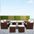 QueenLine 9 Pieces Patio Dining Sets Outdoor Rattan Chairs with Glass Table Patio Furniture Conversation Set