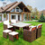 QueenLine 9 Pieces Patio Dining Sets Outdoor Rattan Chairs with Glass Table Patio Furniture Conversation Set