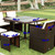 QueenLine 9 Pieces Patio Dining Sets Outdoor Rattan Chairs with Glass Table Patio Furniture Conversation Set
