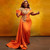 QueenLine Orange Plus Size Evening Dresses With Sheer Neck Illusion Long Sleeves Mermaid Prom Dress Beads Appliques Crystals Birthday Gown
