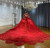 QueenLine Original Design Luxury Red Lace Appliques Wedding Dress