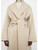 QueenLine New Double-Sided Woolen Mid-Length Long-Sleeved V-Neck Warm Long Jacket Outwear Top with Sashes Coat 