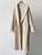 QueenLine New Double-Sided Woolen Mid-Length Long-Sleeved V-Neck Warm Long Jacket Outwear Top with Sashes Coat 