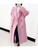 QueenLine Korean Style Double Breasted Silk Rabbit Woolen Long Overcoat Handmade Loose Pink Gray Wool Coat Jacket