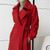 QueenLine High-end Cashmere Camel Winter Mid-length Sheep Wool Thickening  Red Classic Temperament Coat 