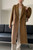 QueenLine long loose over knee double breasted wool double sided belt overcoat