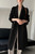 QueenLine long loose over knee double breasted wool double sided belt overcoat