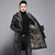 QueenLine Genuine Leather Clothes Long First Layer Cowhide Trench Coat Hooded Wool Liner Fur Jacket 