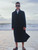 QueenLine Long knee length cashmere double breasted thickened detachable down liner business fashion wool coat 