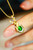  QueenLine 18K Solid Gold Green Emerald 1ct Gold Diamond Pendant Gemstone Necklaces 
