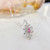 QueenLine Solid 18K Gold Nature 0.13ct Pink Diamonds Pendants Necklaces