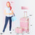 QueenLine Vintage Trunk Combination of 2 Piece, Carry On with Spinner Wheels 26"+12",Pink Luggage Sets