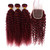 QueenLine Curly Human Hair Weave Bundles 99J Red Hair Extensions Brazilian Burgundy 3/4 Bundles With Closure