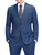 QueenLine Luxury 100% Wool Super 120 Pure Dark Blue Sharkskin Suits