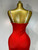 QueenLine Luxury Celebrity Elegant Sexy Backless Diamonds Red Maxi Long Bodycon Bandage Dress