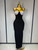 QueenLine Luxury Celebrity Elegant Sexy Backless Diamonds Red Maxi Long Bodycon Bandage Dress
