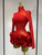 QueenLine Sexy Mesh See through Stereoscopic Flowers Red Mini Bandage Evening Dress