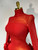 QueenLine Sexy Mesh See through Stereoscopic Flowers Red Mini Bandage Evening Dress