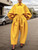QueenLine Elegant Woman Yellow Buttoned Lapel Blouses Pleated Pockets Trousers Two Pieces Suit Sets