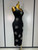 QueenLine Celebrity Elegant Luxury Sexy Diamonds Flower Black Long Bodycon Bandage Evening Dress