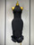 QueenLine Elegant Luxury Sexy High Collar Ruffle Black Sheath Sleeveless Bandage Dress