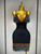 QueenLine Celebrity Elegant Sparkly Colorful Diamonds V Neck Black Bodycon Bandage Evening Dress