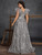 QueenLine Elegant V-back Plus Size Luxury V-Neck Grey Sequins Evening Long Prom Cocktail Dress