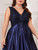 QueenLine Plus Size Elegant Sequins Evening V-neck Satin Prom Floor Length Formal Bridesmaid Gowns