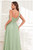 QueenLine One Shoulder Bridesmaid Wedding Chiffon Evening High Slit A line Long Formal Prom Dress with Pockets
