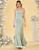 QueenLine Green Spaghetti-Strap Bridesmaid Sleeveless Backless Bow Ruffles Mermaid Floor-Length Wedding Guest Dress
