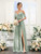 QueenLine Classic Off Shoulder Chiffon Bridesmaid With High Slit Long A Line Floor Length with Pockets Dress