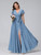 QueenLine Elegant Chiffon A-line Short Sleeve Bridesmaid With Belt Simple Pleat Side Slit Lace Up Long Evening Dress