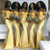 QueenLine Customized Long Sleeves Yellow Mermaid Bridesmaid Off Shoulder Maid Of Honor Dress