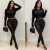 QueenLine 10pcs Tracksuits Long Sleeve Crop Top Elastic PU Leather Legging Wholesale Lots Y2k Two Piece Set
