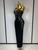 QueenLine Elegant Luxury Celebrity Sexy V Neck Black Beading Maxi Long Bodycon Bandage Evening Dress