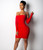 QueenLine Sexy knitted off shoulder short dress Women bodycon long sleeve red mini dress Elegant backless lace up party dress