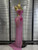 QueenLine Elegant Celebrity Pink Color Sleeveless Sexy V-Neck Shinning Rhinestones Bodycon Floor-Length Evening Dress