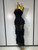 QueenLine Celebrity Sexy Strapless Ruffles Long Black Backless Mesh See Through Design Evening Birthday Dress