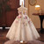 QueenLine Floral Luxury Long Handmade Flowers Beads Princess Wedding Birthday Girl Dress